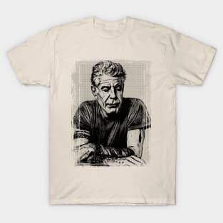 Anthony Bourdain Vintage Halftones Black T-Shirt